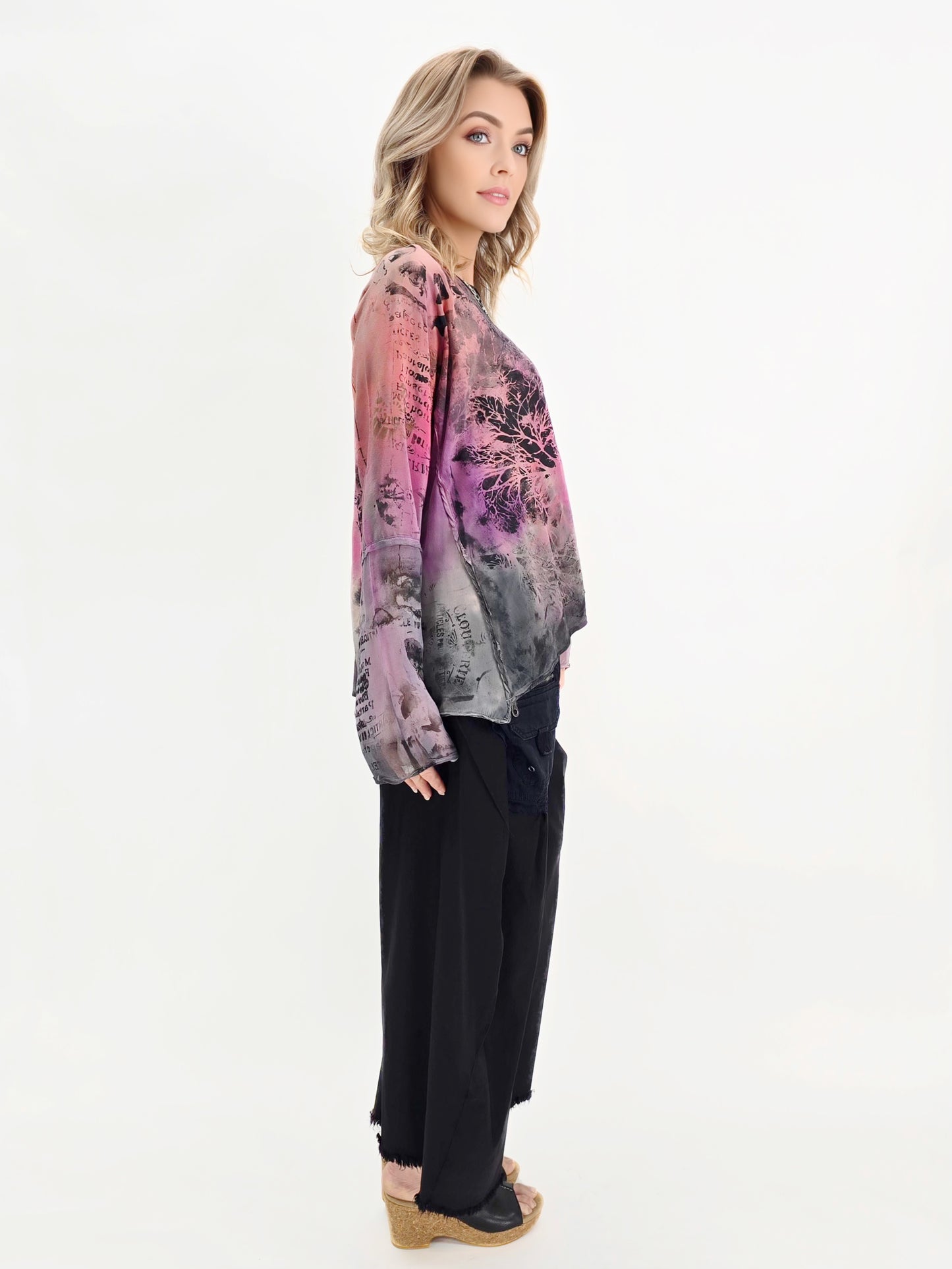 Tatiana Palnitska- SPT10/ Purple/Orange Silk Top