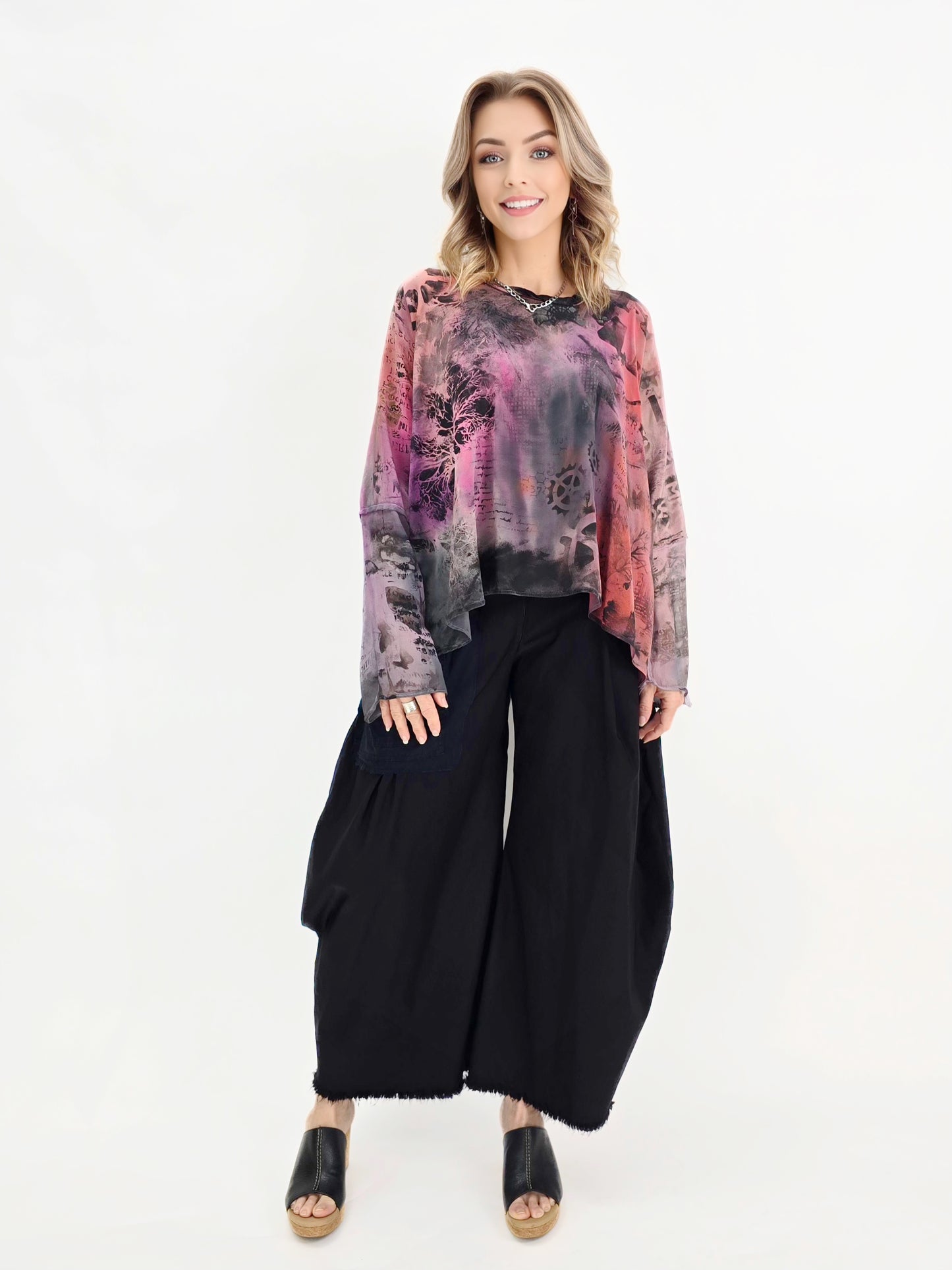 Tatiana Palnitska- SPT10/ Purple/Orange Silk Top