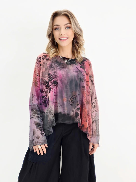 Tatiana Palnitska- SPT10/ Purple/Orange Silk Top