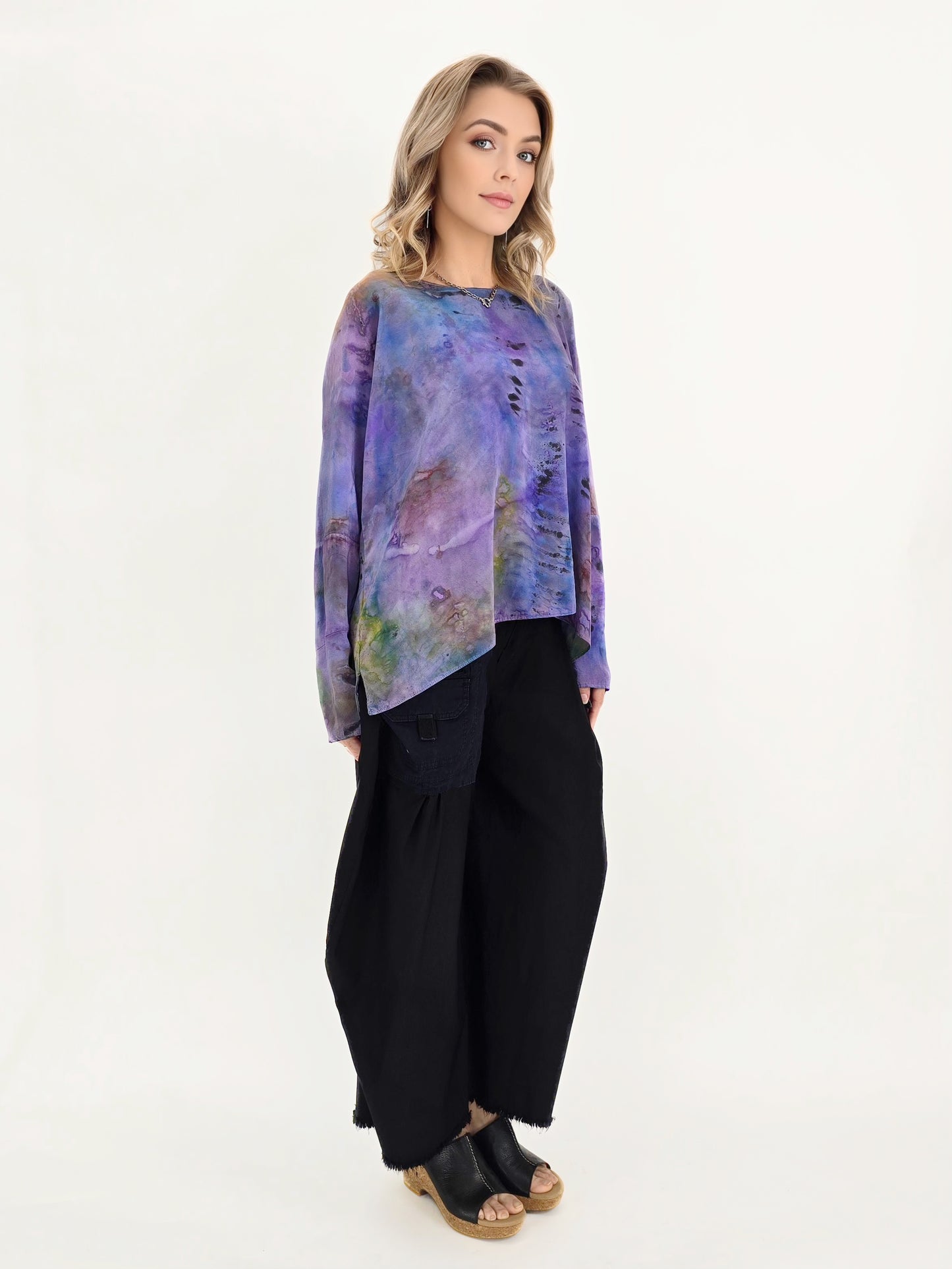 Tatiana Palnitska- SPT15/ Purple Multi Silk Top