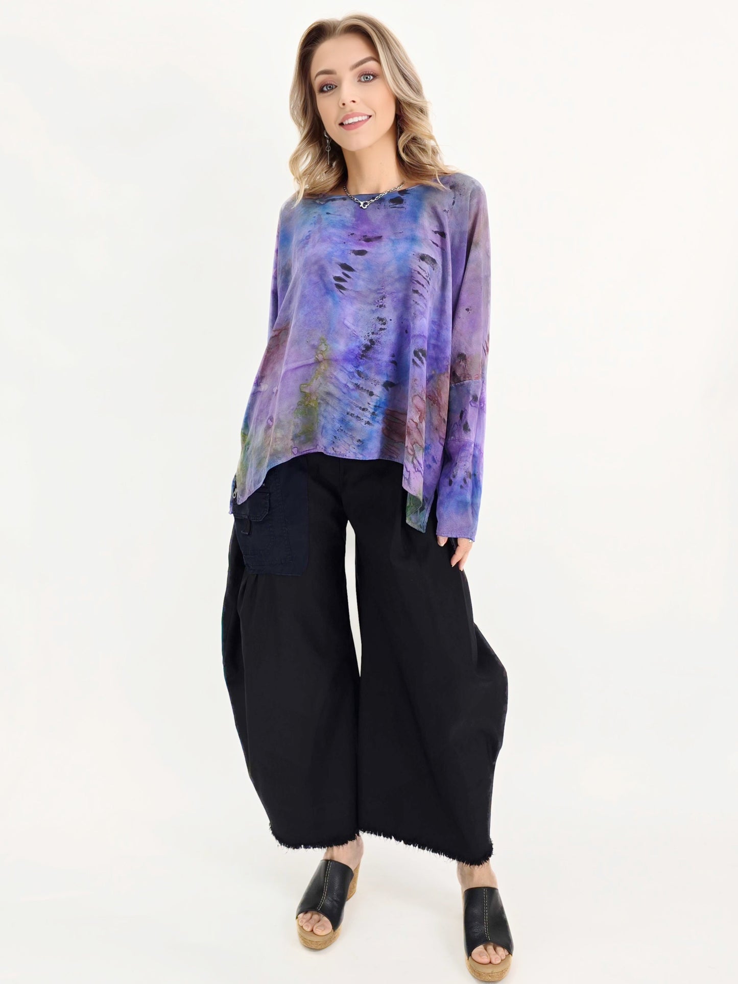 Tatiana Palnitska- SPT15/ Purple Multi Silk Top