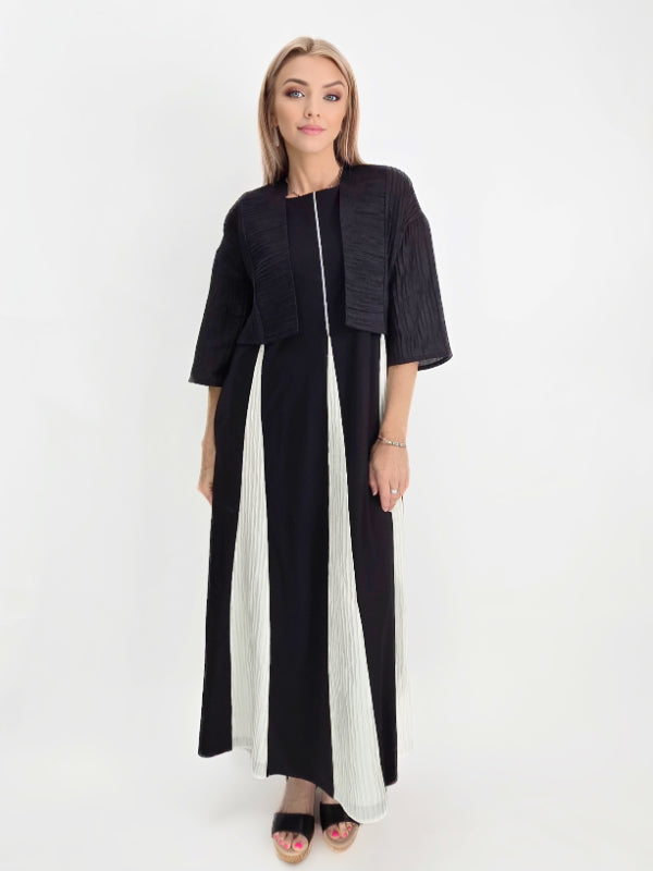 Ozai N Ku- Pleated Panel Maxi Dress