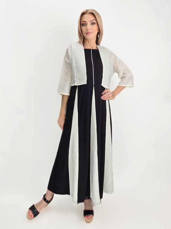 Ozai N Ku- Pleated Panel Maxi Dress
