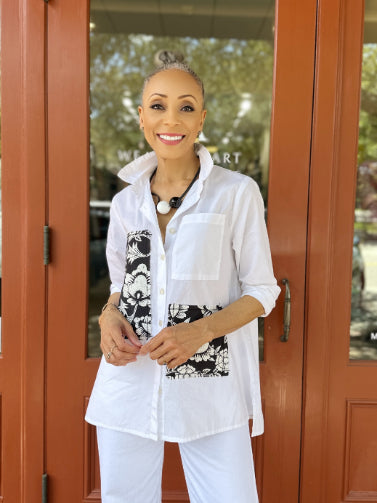 Tulip Clothing - Hadley Blouse in White & Harvest Floral