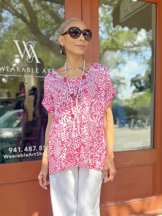 Komil - Flower Burst Button Sleeve Top