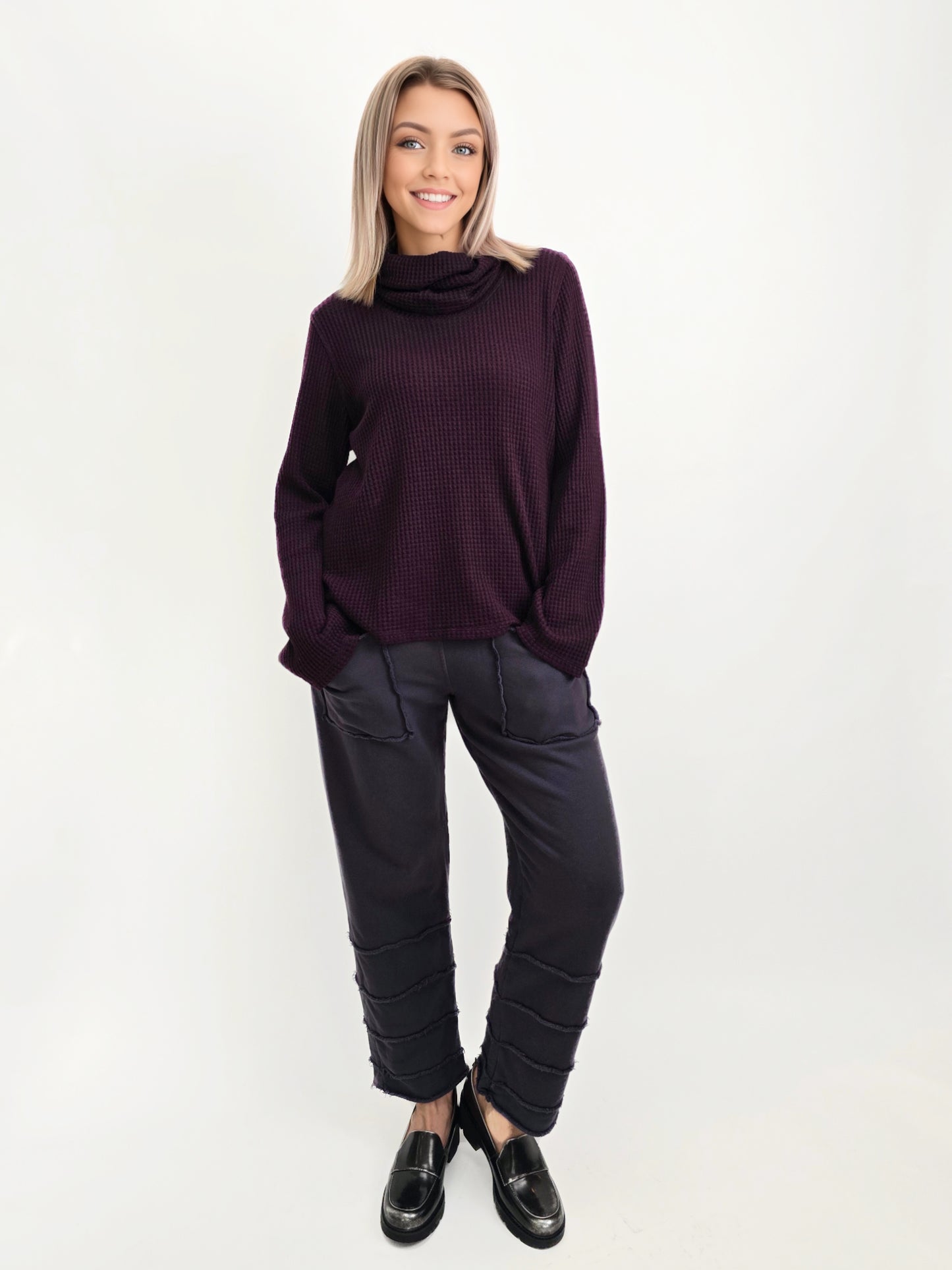 Bodil- Knit Slim Top/ Plum
