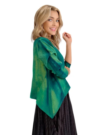 Narenee Designs- Emerald Wash Asymmetrical Top