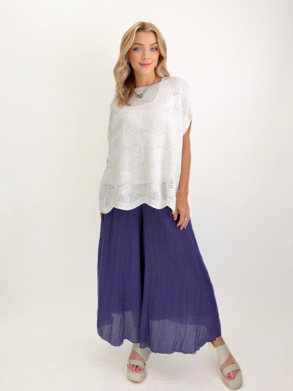 Mia Collection- Summer Breeze Pant/ Navy