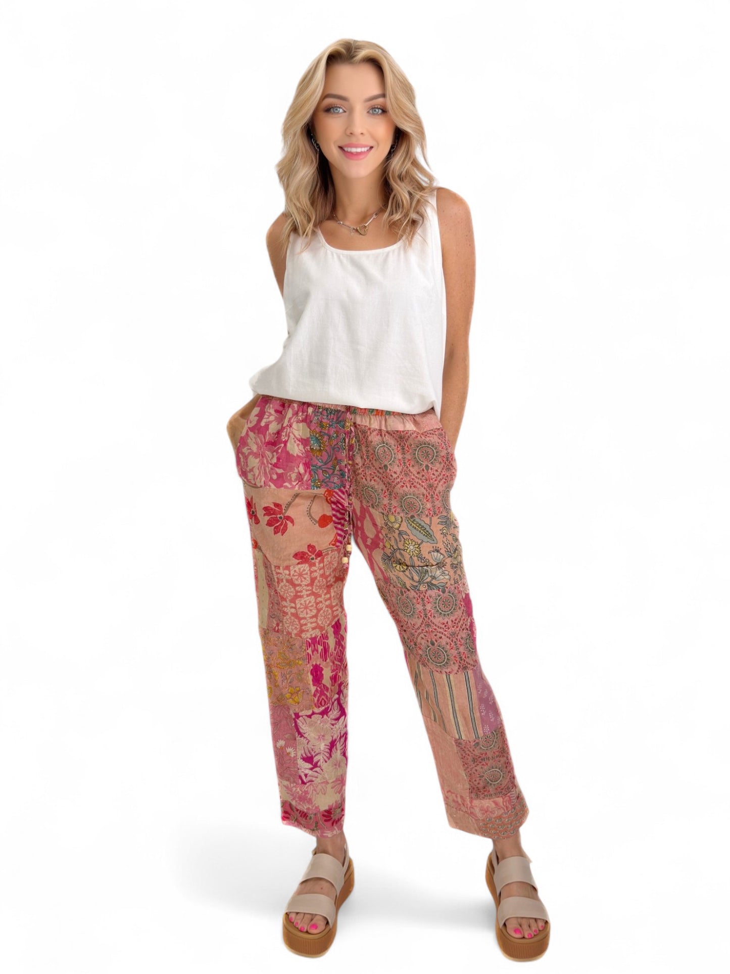 Rahab's Rope - Blush Garden Patchwork Pant