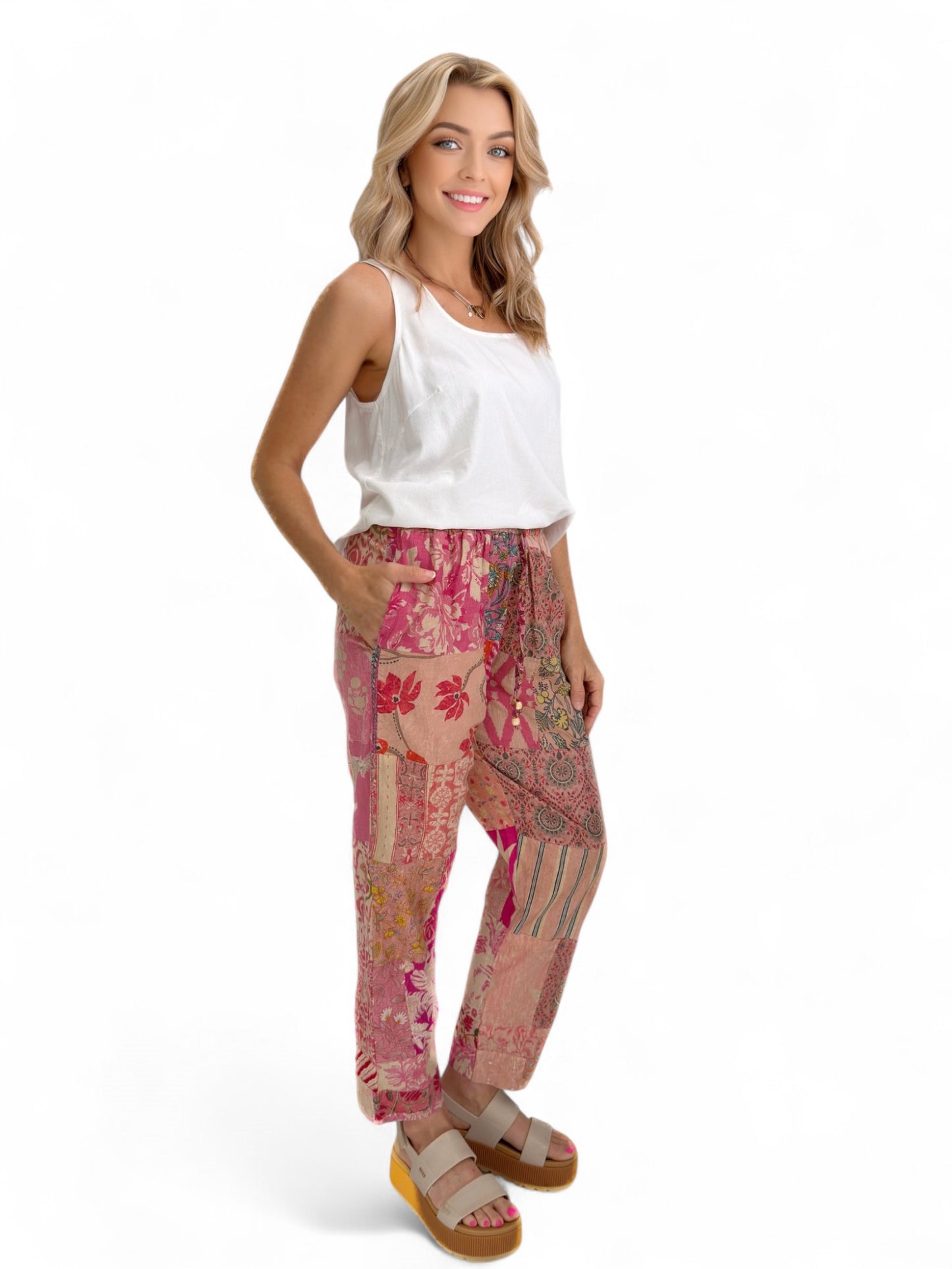 Rahab's Rope - Blush Garden Patchwork Pant