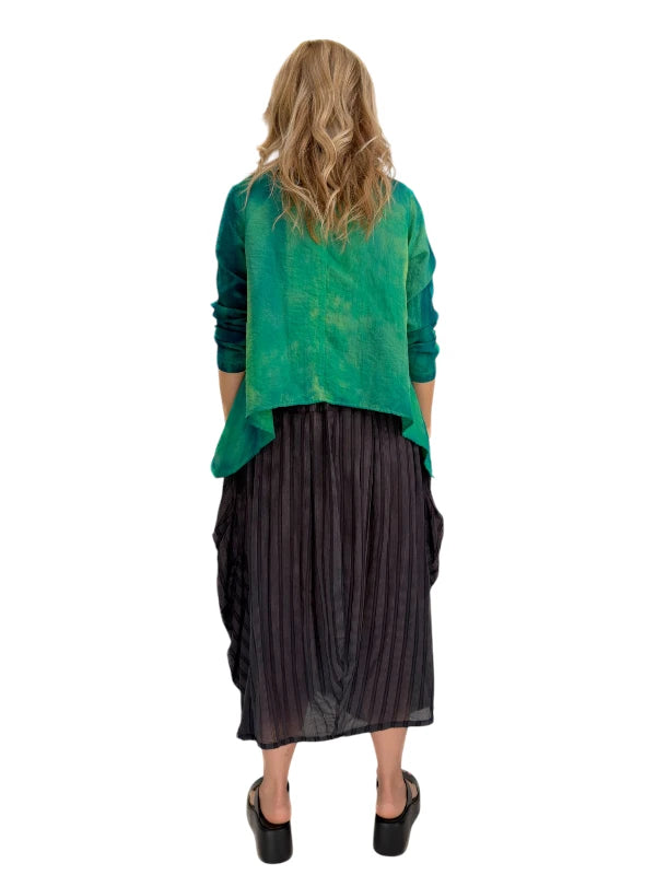 Narenee Designs- Emerald Wash Asymmetrical Top