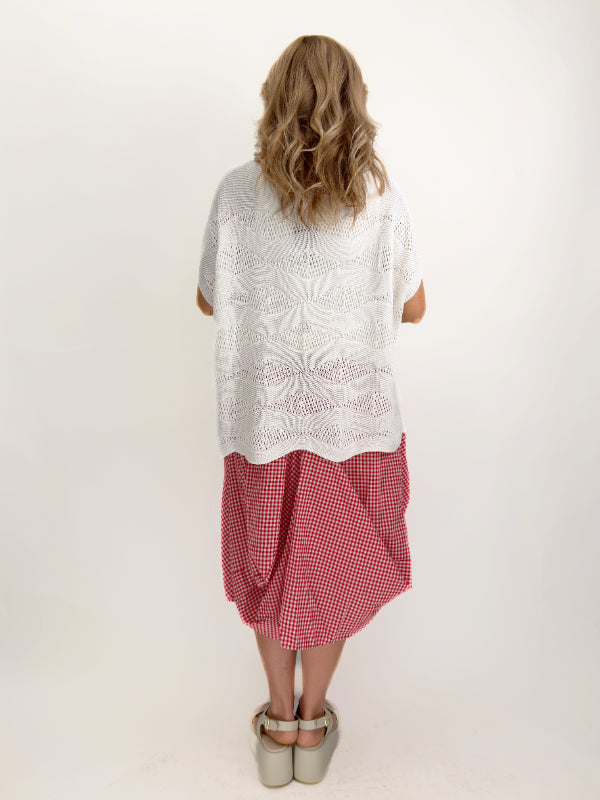Mia Collection- 2 Pocket Skirt/Red