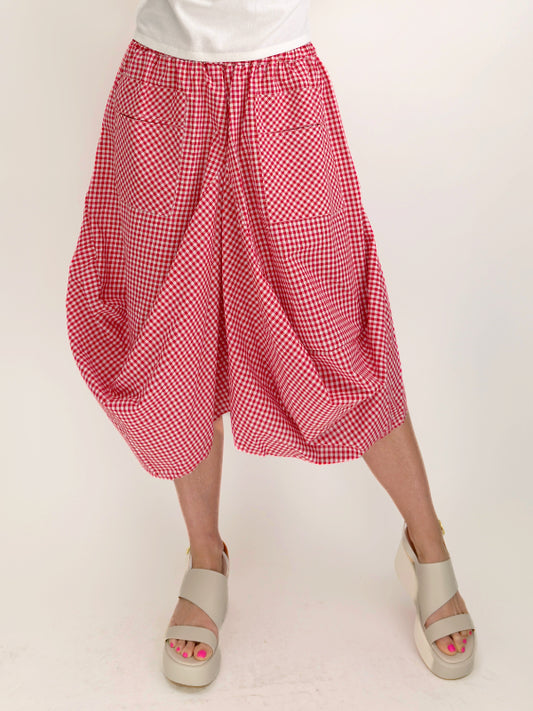 Mia Collection- 2 Pocket Skirt/Red