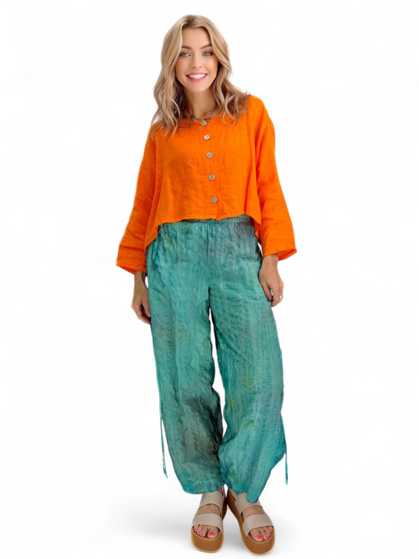 Narenee Designs- Hand-Dyed Art Pant/ Green