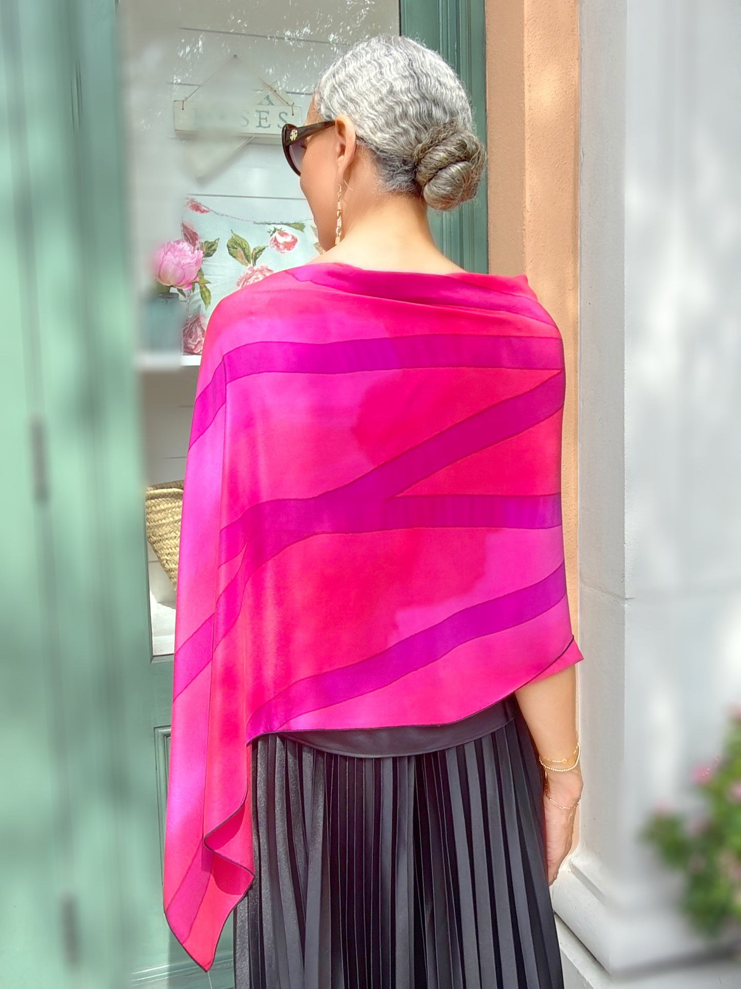 Kay Chapman- Shawl- Pink/ Coral