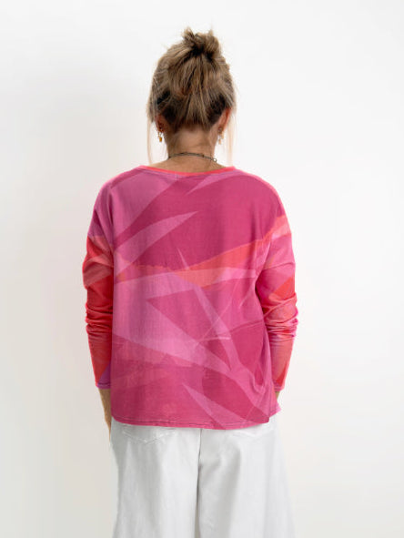 Andrea Geer-  Cropped Long Sleeve Top with Scarf