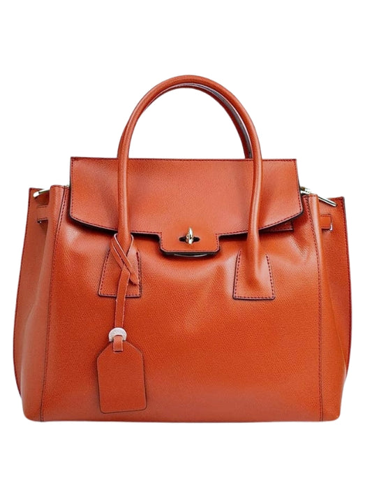 MODARNO - Genuine Saffiano Leather Bag/ Orange