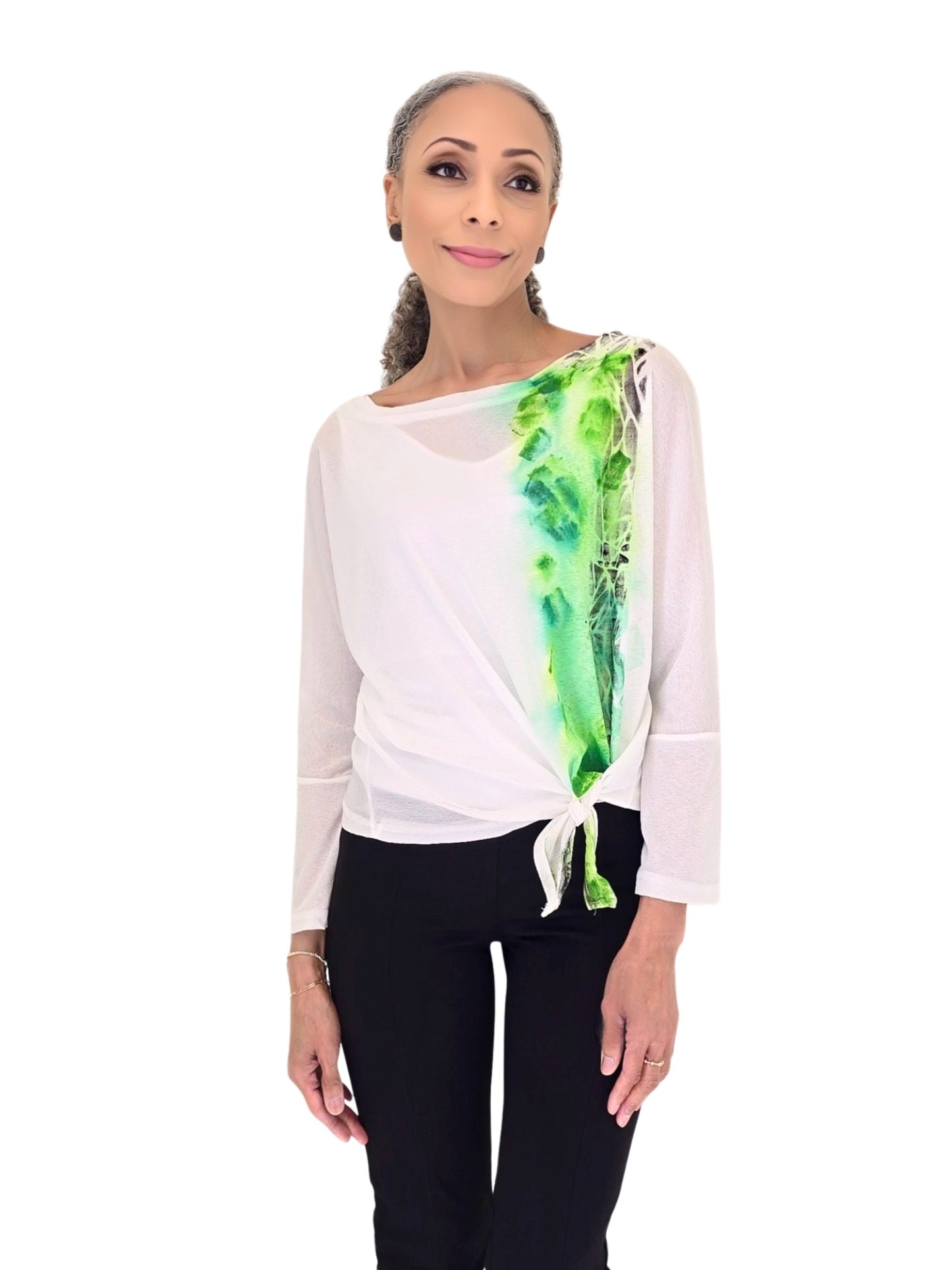 Narenee Designs- Hand Painted White Top
