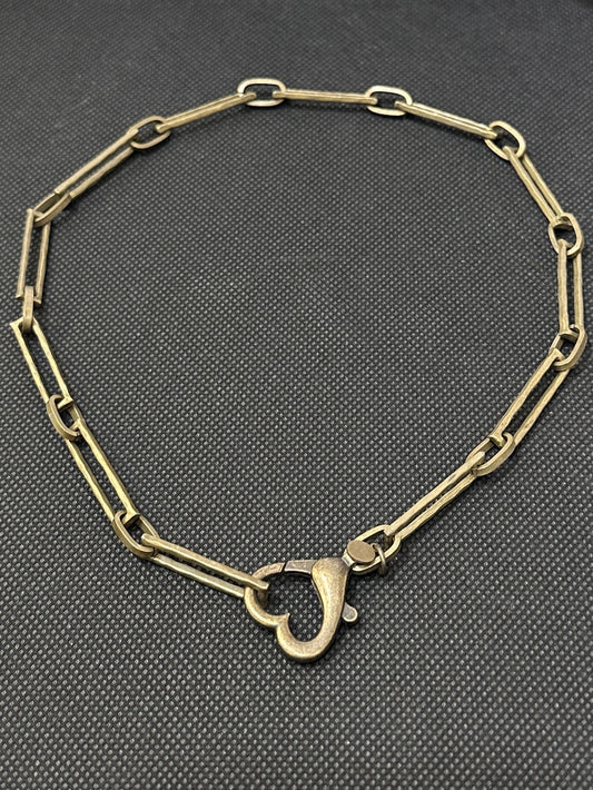 NSerena Jewelry-Antique Paperclip Link Chain Necklace