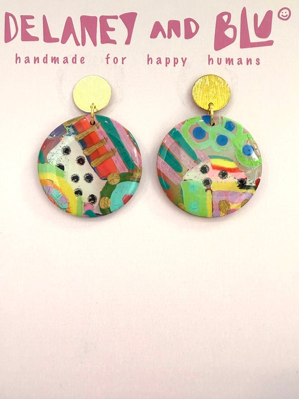 Delaney and Blu - Hand Painted Circles