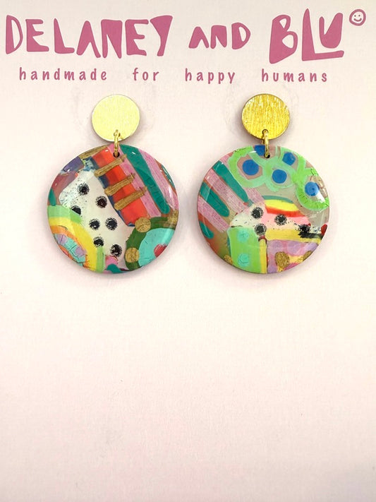 Delaney and Blu - Hand Painted Circles