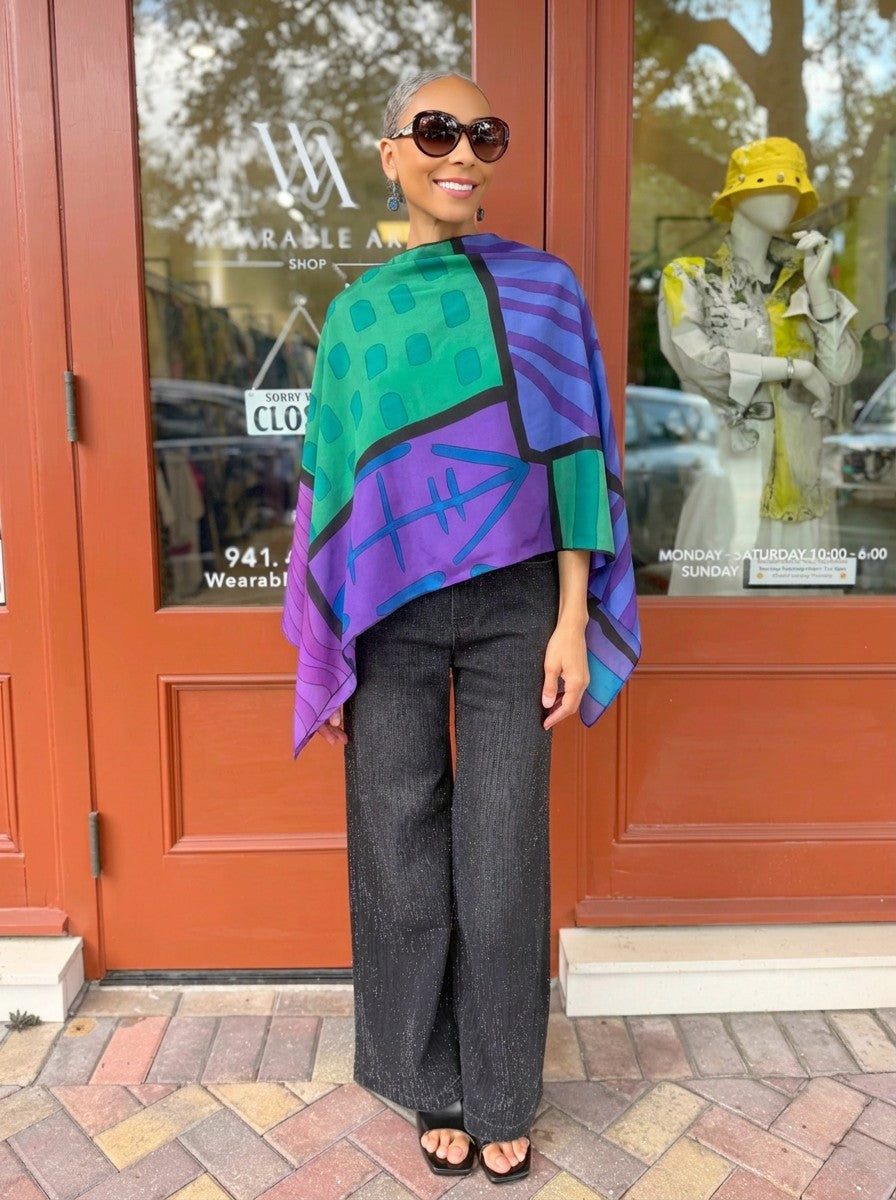 Kay Chapman- Shawl- Purple/Green