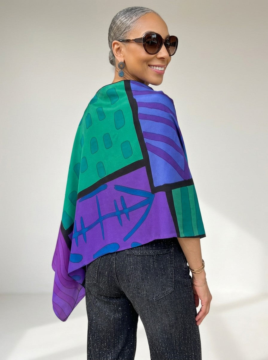 Kay Chapman- Shawl- Purple/Green