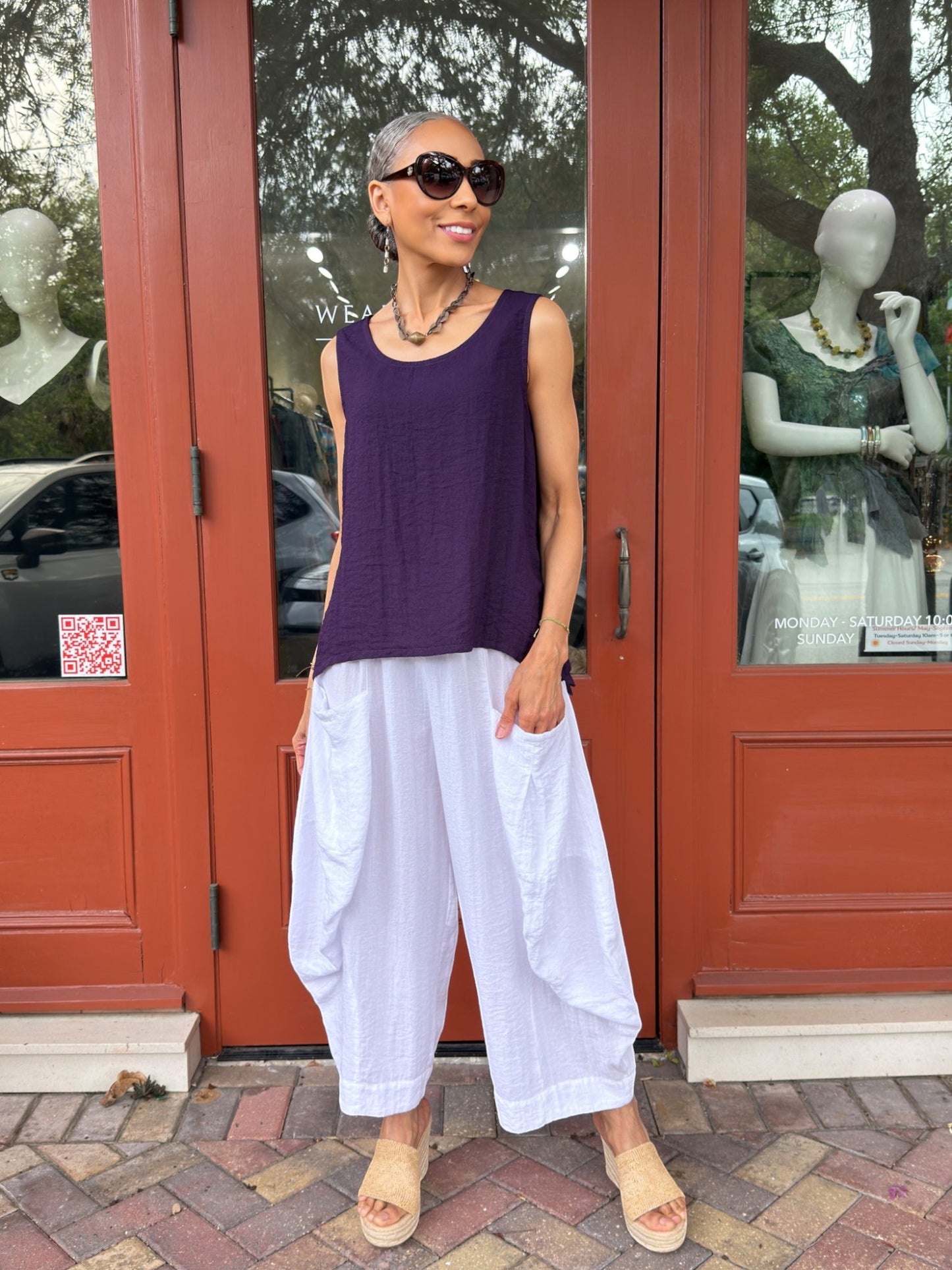 Eleven Stitch- Double Pocket Pants/ White