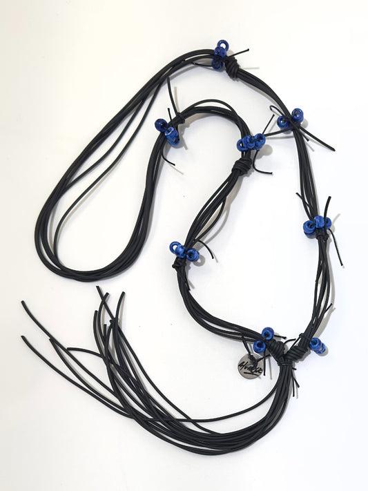Alvarez Designs- Short Blue Beads Necklace