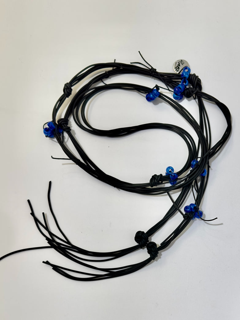 Alvarez Designs- Long Blue Beads Necklace