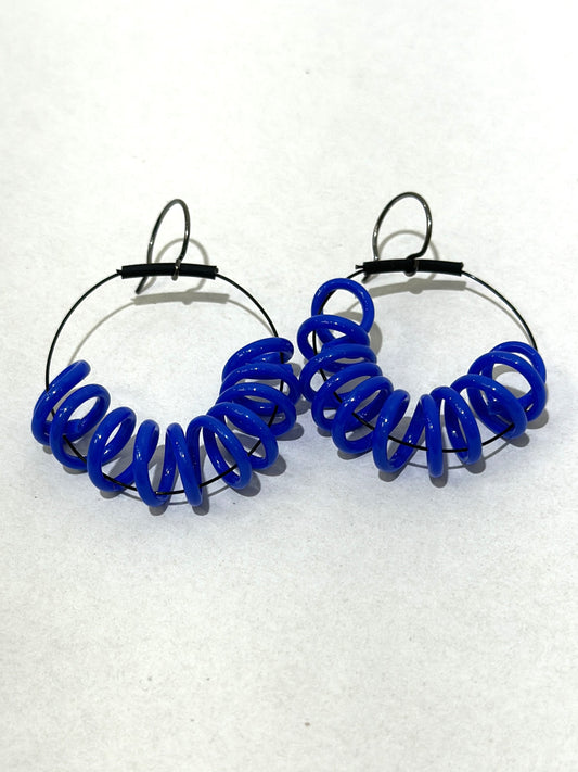 Samuel Coraux - Blue W earrings
