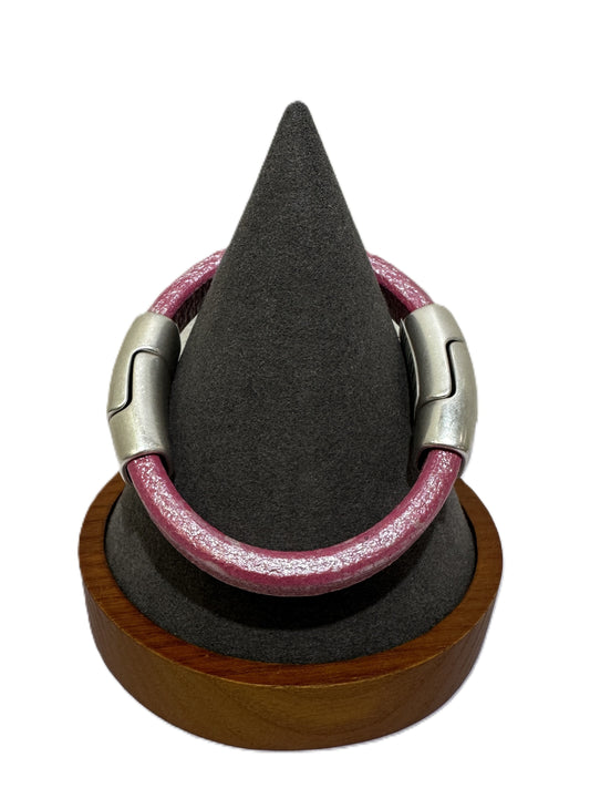 Detroit Wire Wear- Fuchsia Cobo Leather Bracelet