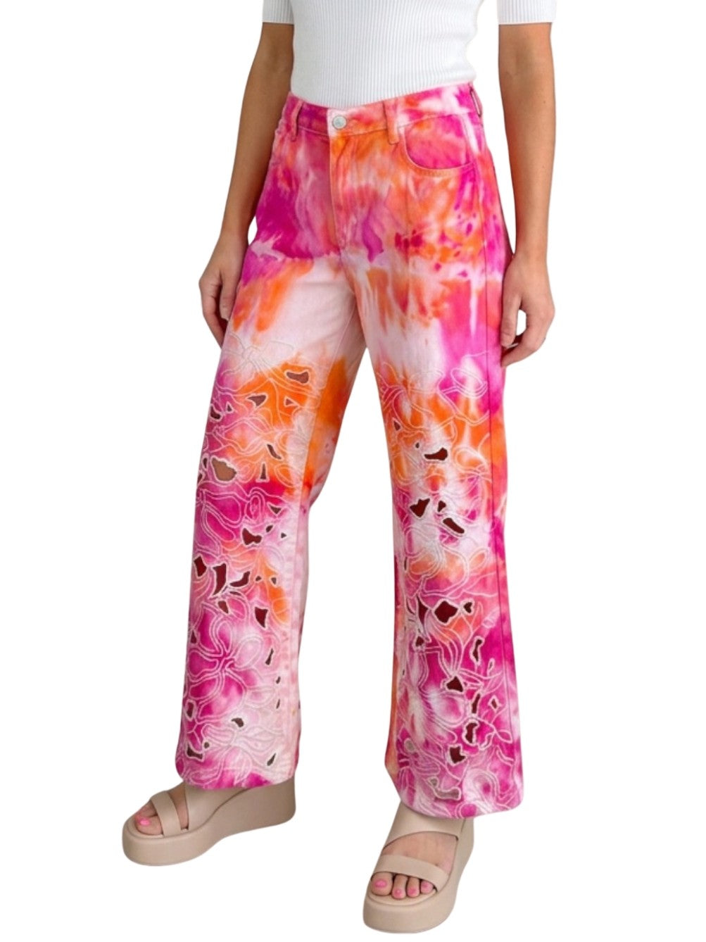 Narenee Designs- Sunset Bloom Wide-Leg Pant
