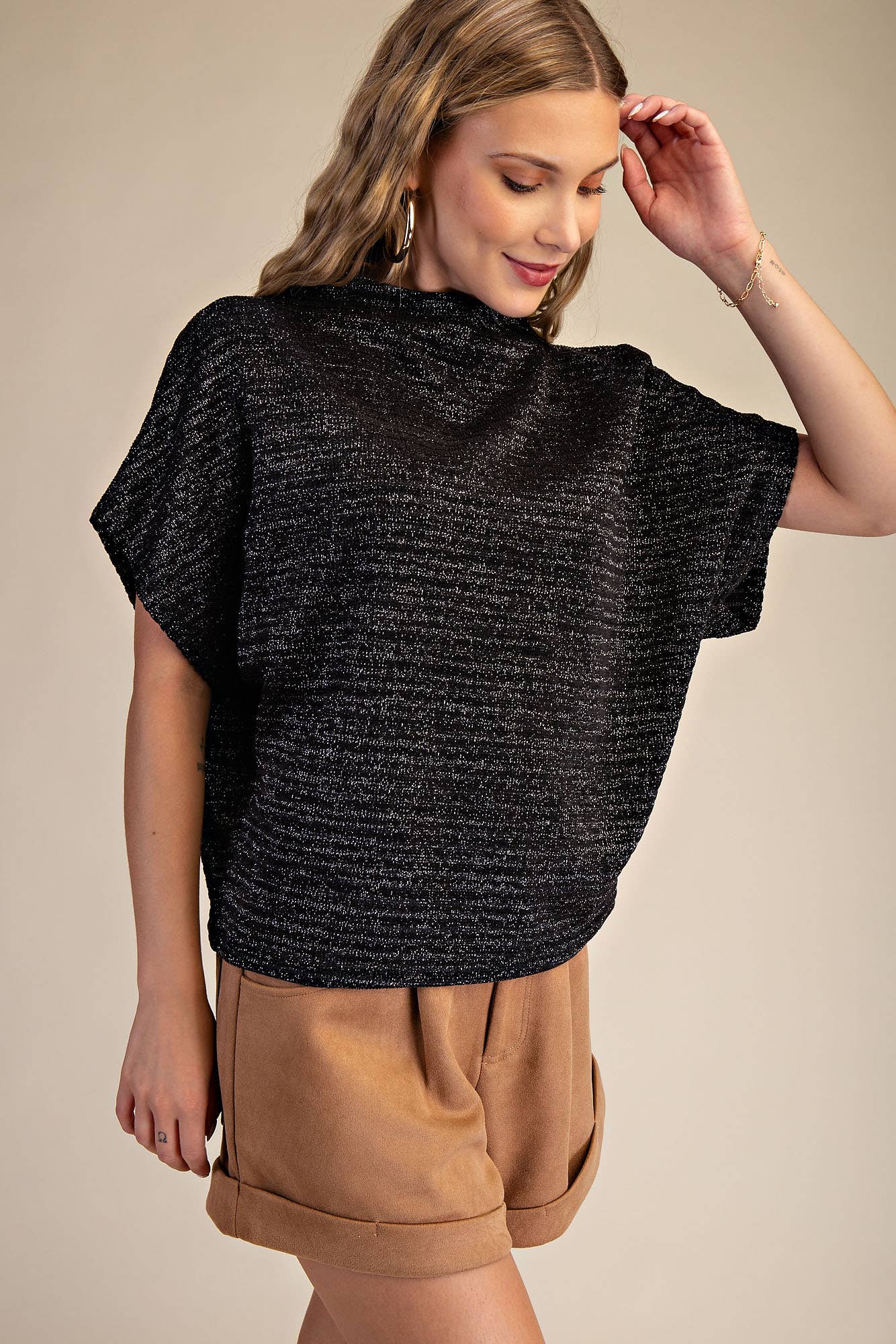 Glam - Mock Neck Oversized Top