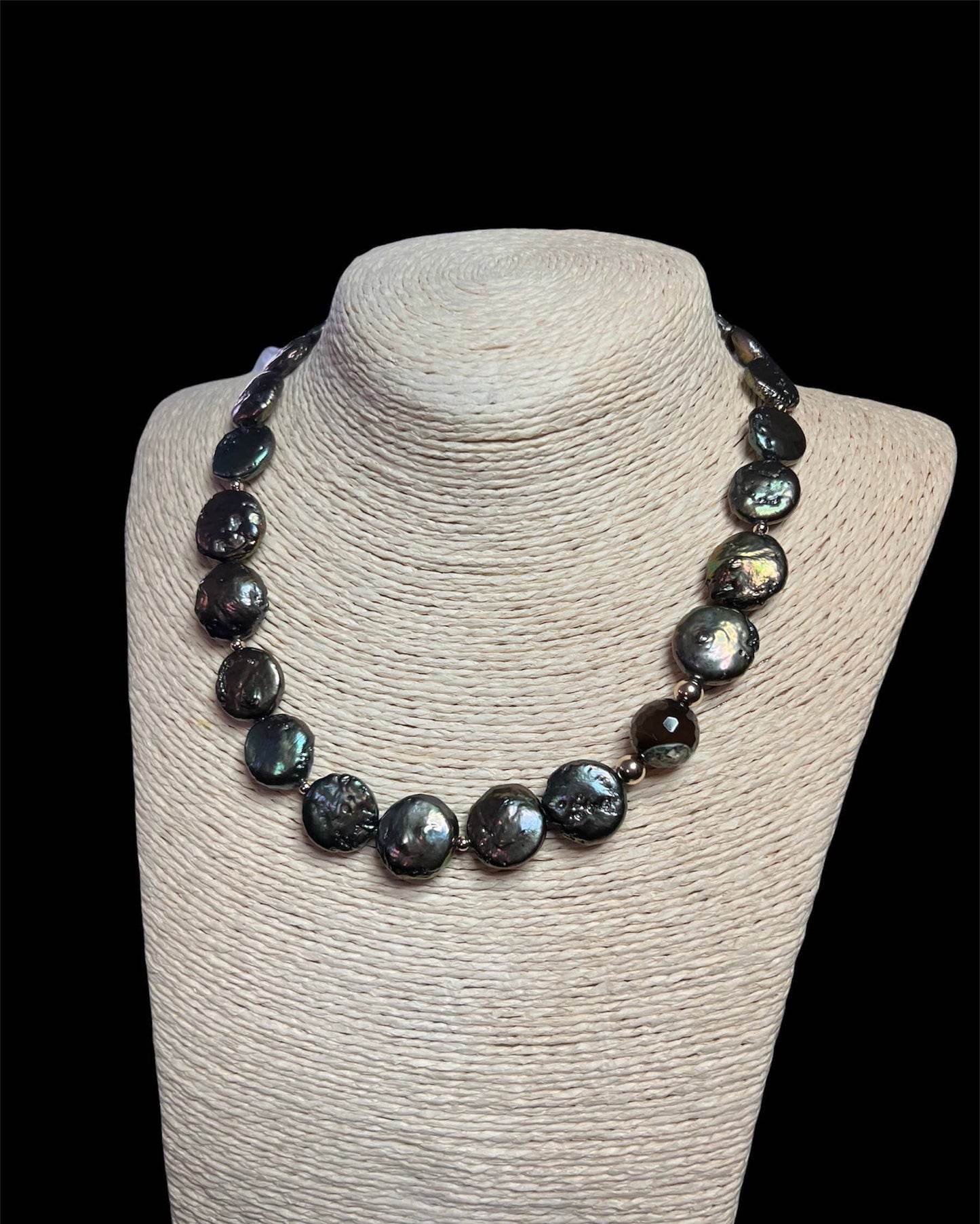 Diana Wingert Jewelry-Green Fresh Water Coin Pearl Necklace