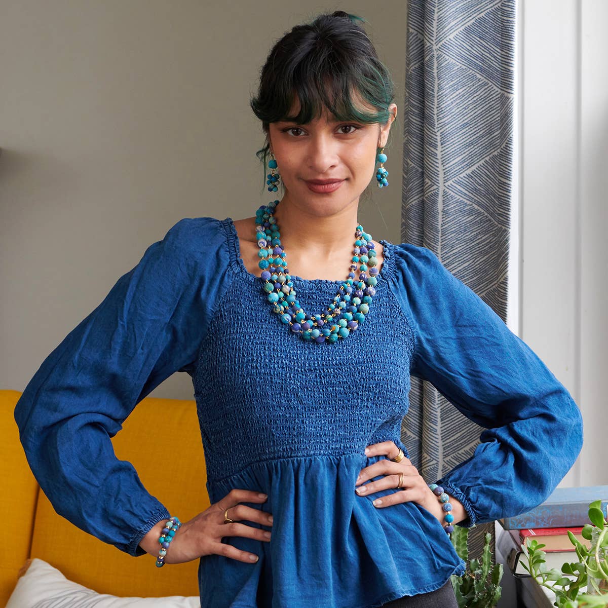 WorldFinds - Kantha Azure Karita Necklace