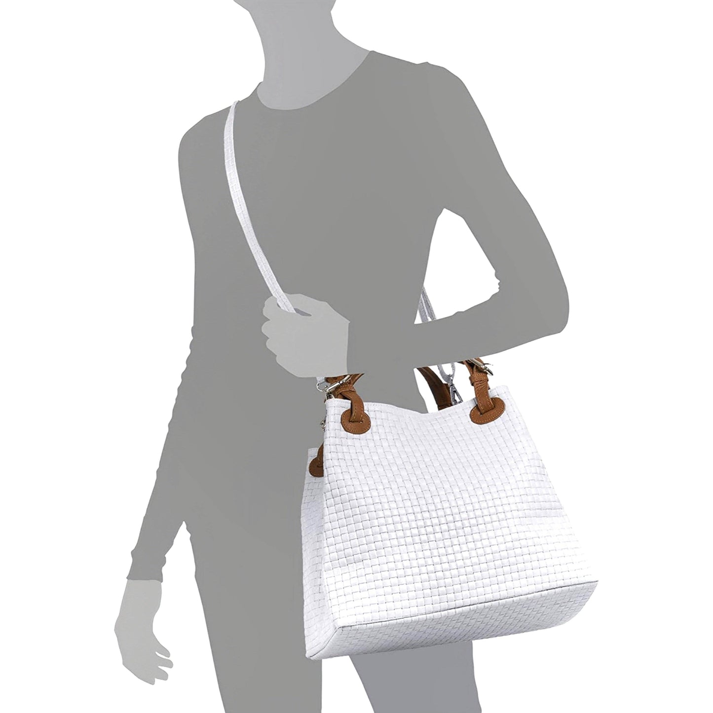 MODARNO - Print Handbag with Shoulder Strap: Green Cyprus