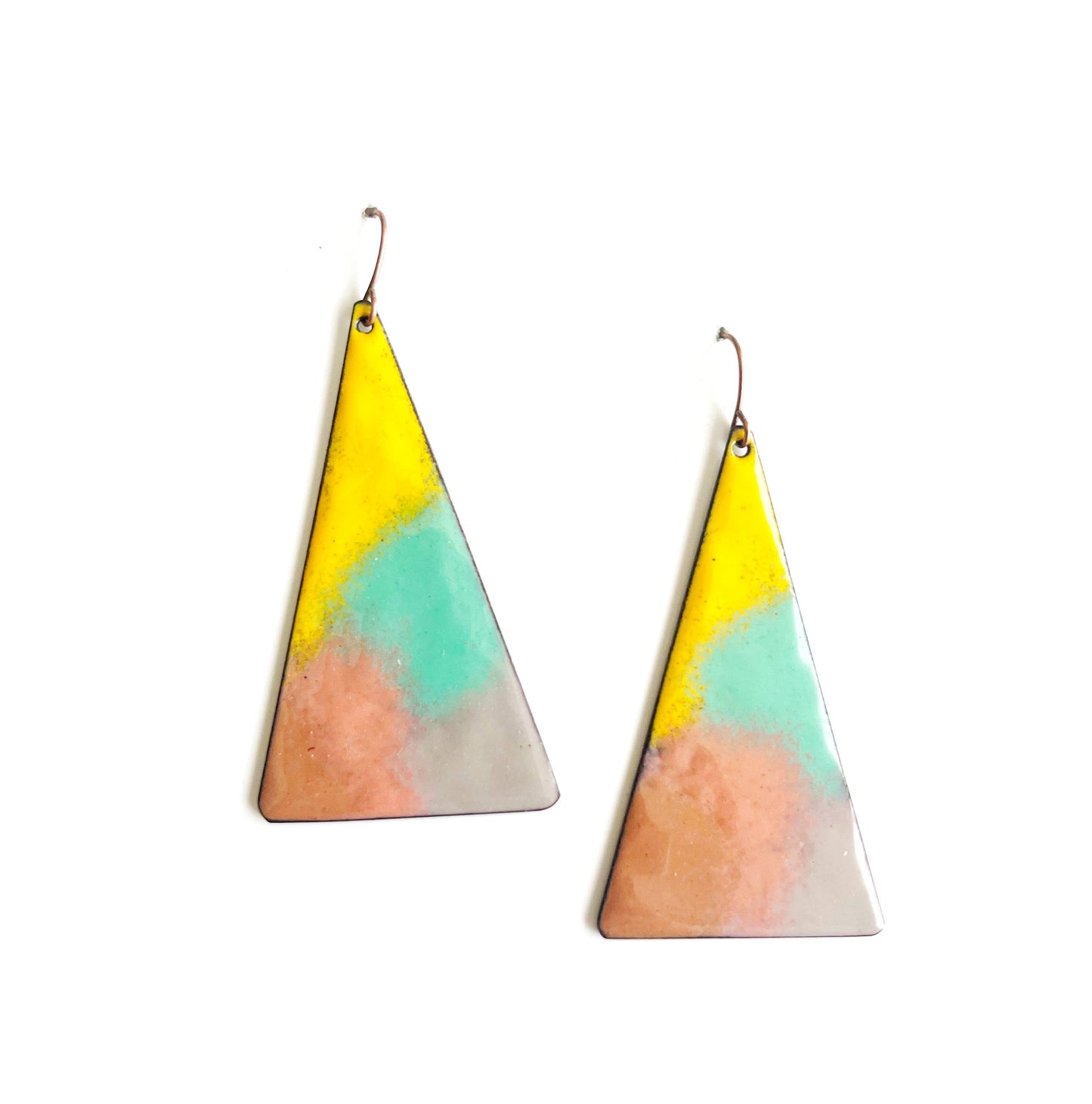 Courtney Fischer Jewelry - Colorful Enamel Triangle Earrings