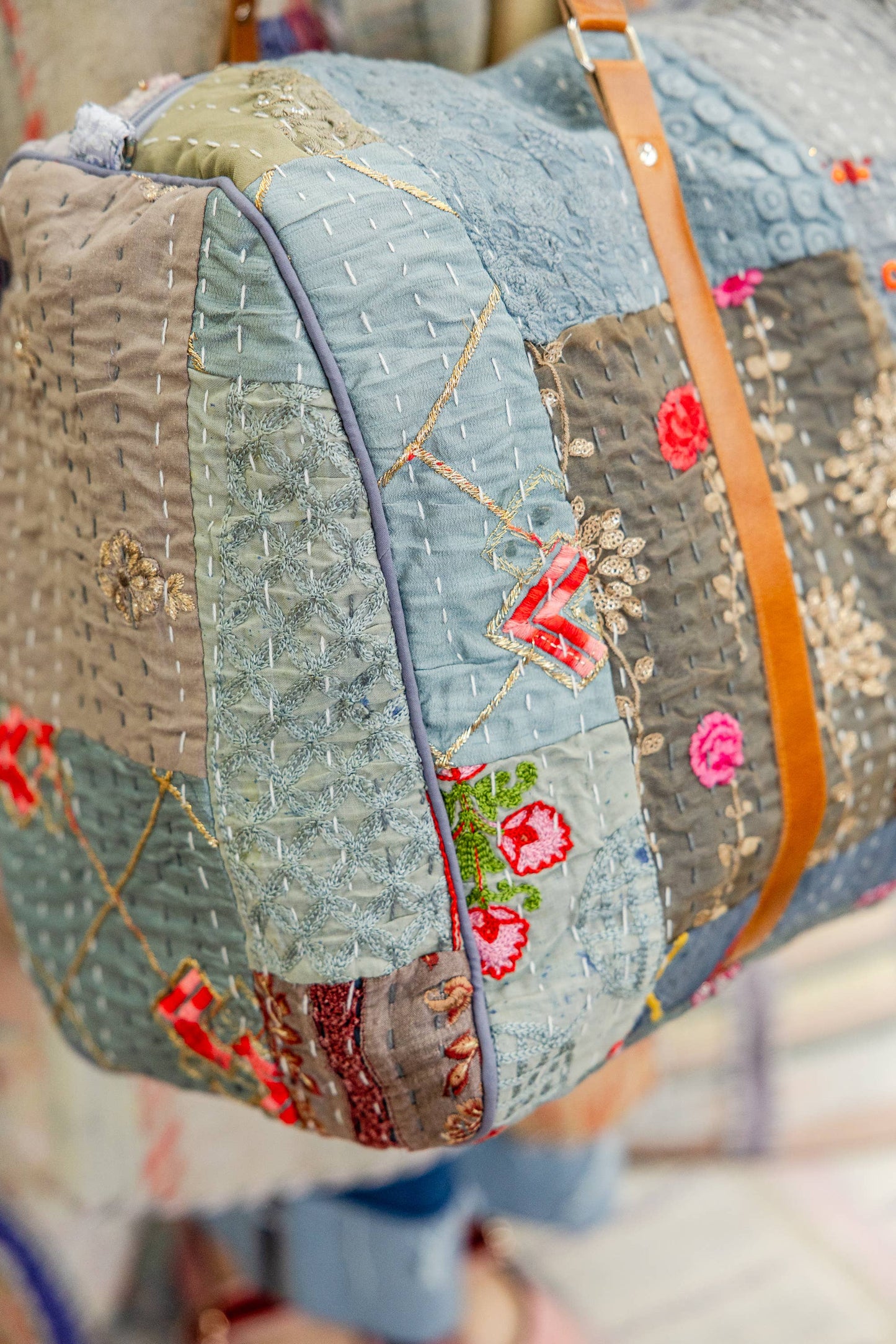 Rahab's Rope - Sky Patchwork Duffle