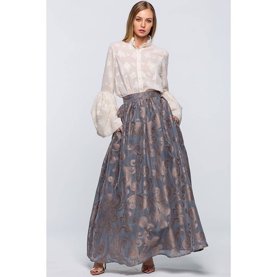 IVE - Embroidered Maxi Skirt