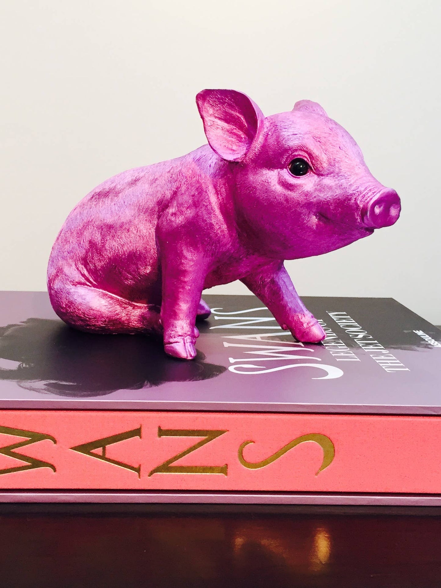 Interior Illusions Plus - Pink Chrome Piggy Bank Standing
