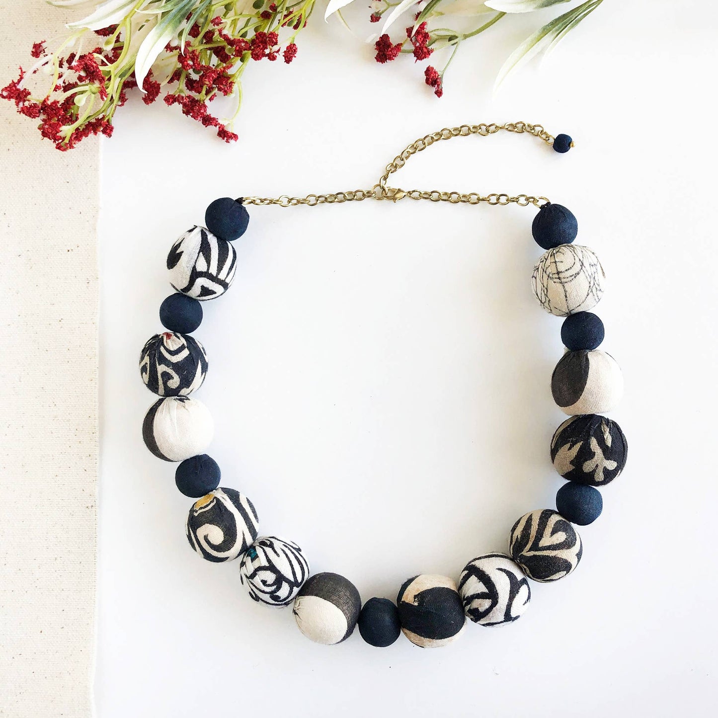 WorldFinds - Kantha Indigo Bauble Necklace