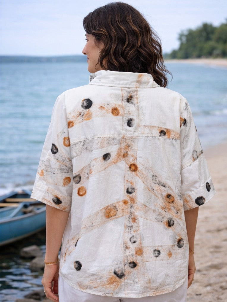 Alvarez Designs- Berry Hand Painted Cotton Shirt