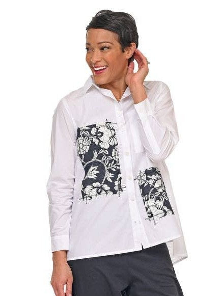 Tulip Clothing - Hadley Blouse in White & Harvest Floral