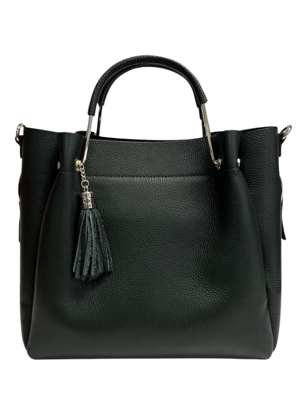 MODARNO - Leather Tote with Removable Clutch/ Sable