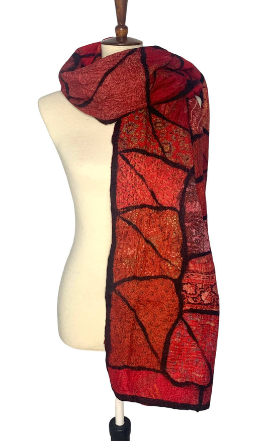 Pomegranate Moon - Sari Patchwork - Red