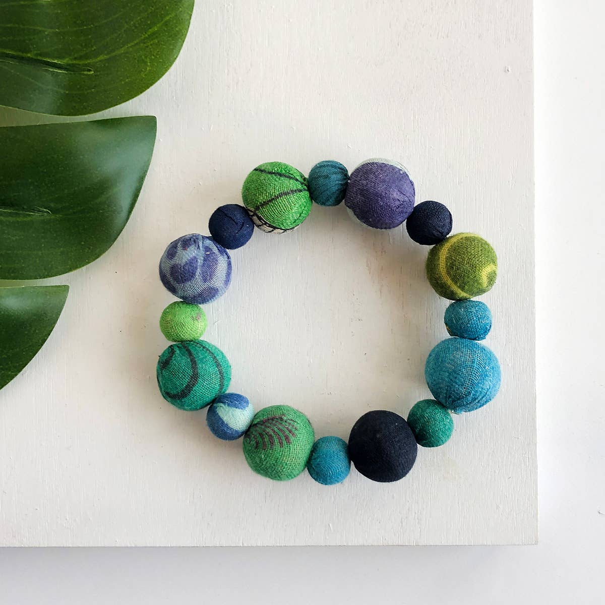 WorldFinds - Kantha Water Lilies Bracelet