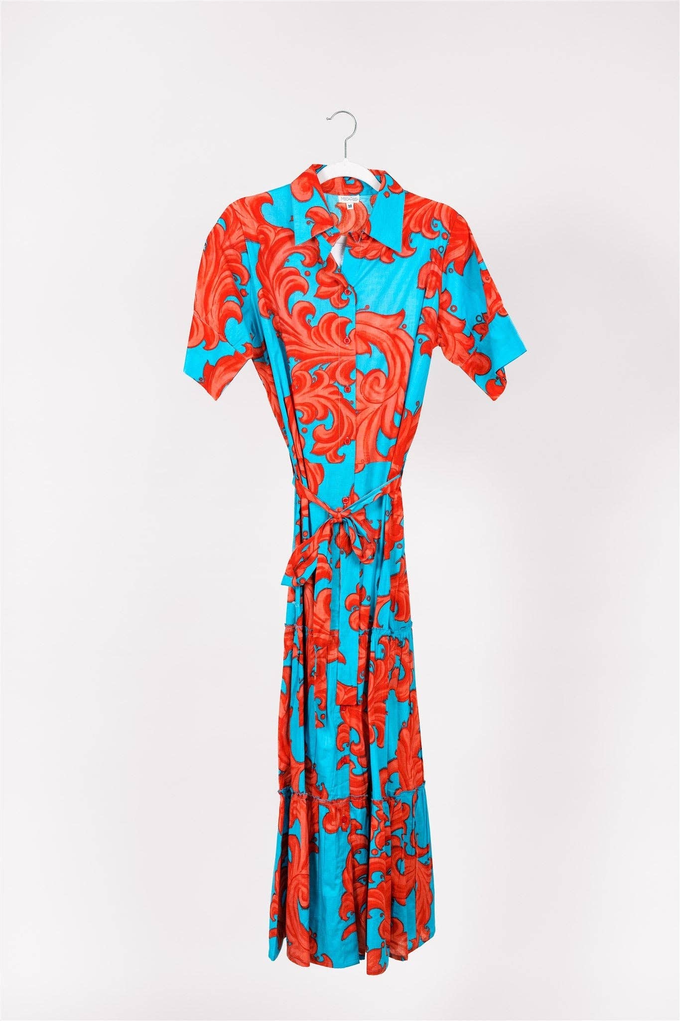 ModaPosa - Alcee Maxi Dress Baroque Swirl Blue Red