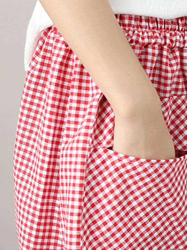 Mia Collection- 2 Pocket Skirt/Red