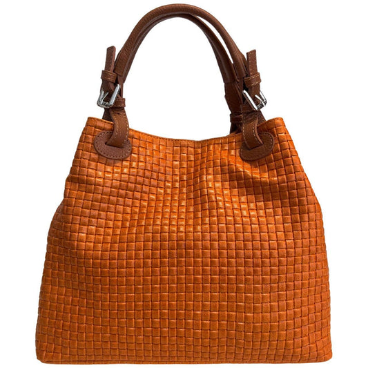 MODARNO - Print Handbag with Shoulder Strap: Orange